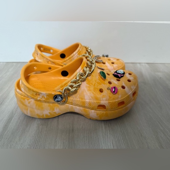 Crocs Women's Classic Platform Graphic Clogs Orange/yellow Sorbet Size 6 - Picture 7 of 13